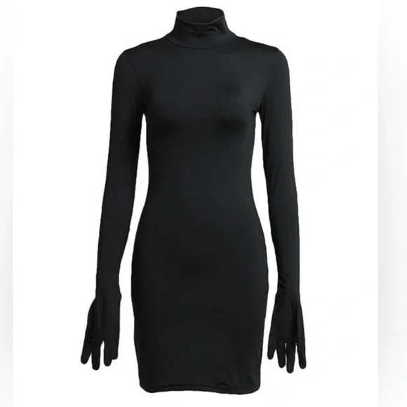 Vetements high neck glove mini dress